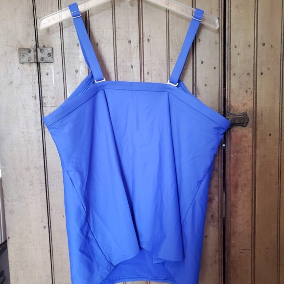 EUC, Land’s End, 22W, Tie-front Underwire Tankini, Electric Blue - Picture 8 of 13
